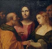 Palma il Vecchio Christ and the Adulteress oil on canvas